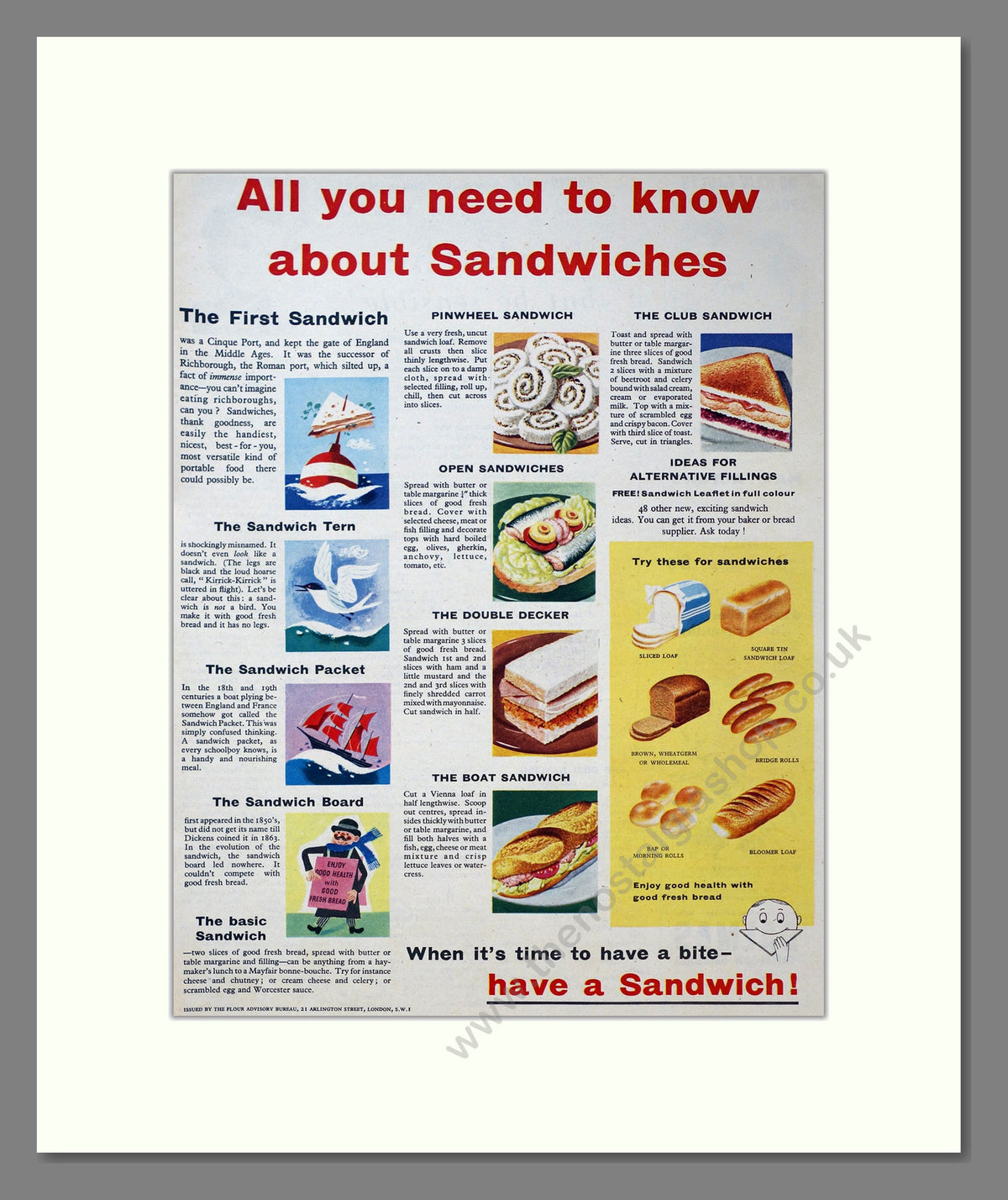 Sandwiches, All You Need To Know. Vintage Advert 1957 (ref AD304015)