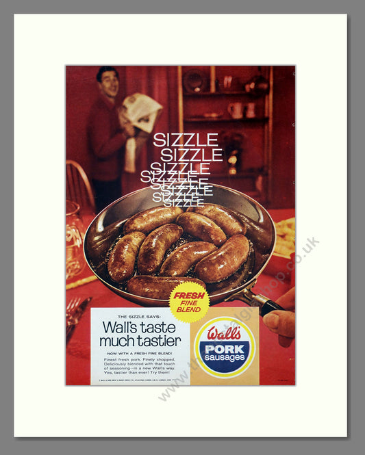 Wall's Pork Sausages. Vintage Advert 1963 (ref AD304038)