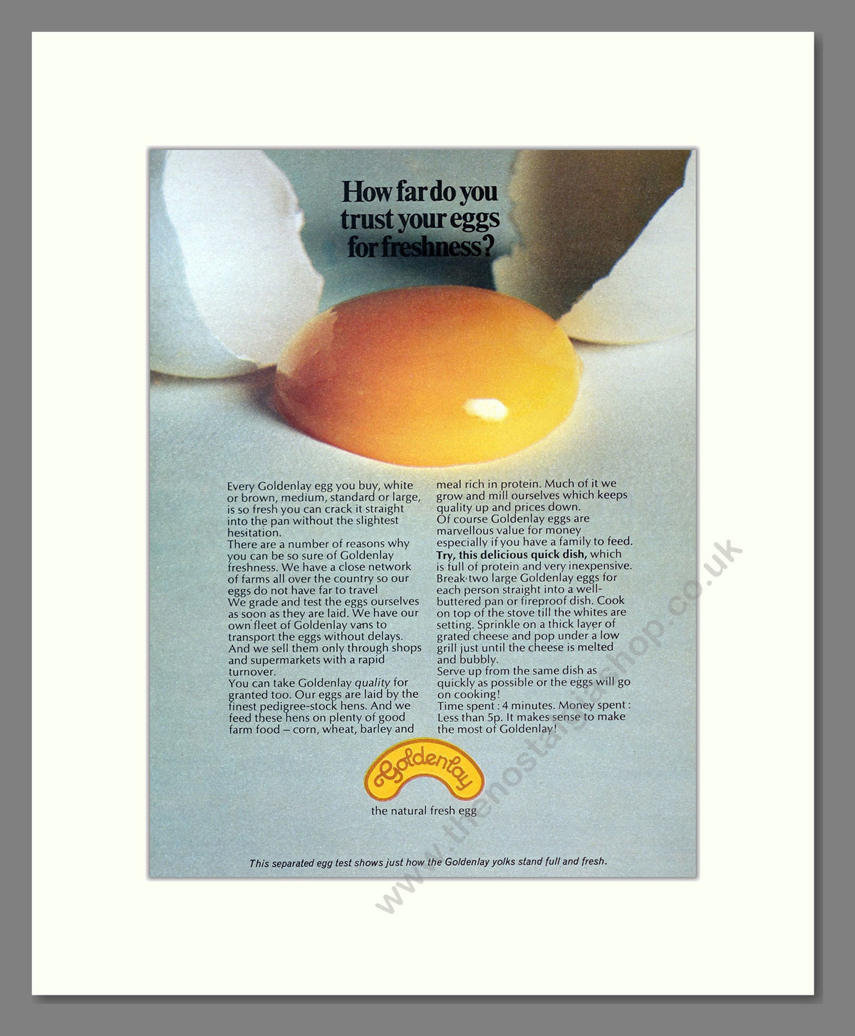 Goldenlay Eggs. Vintage Advert 1972 (ref AD304041)