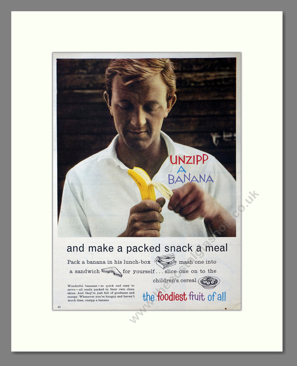 Unzipp a Banana. Original Advert 1960 (ref AD304044)