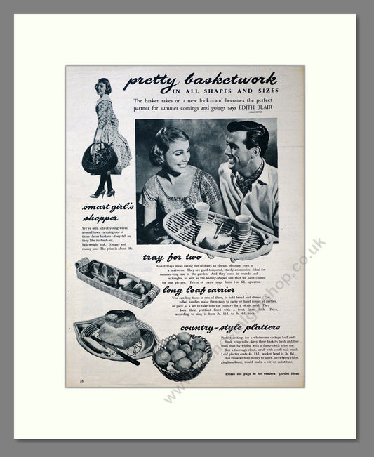 Food Basketwork. Original Advert 1958 (ref AD304048)
