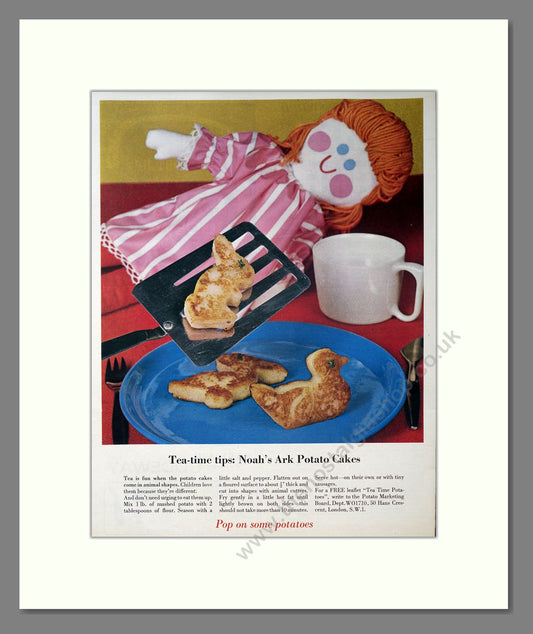 Noah's Ark Potato Cakes. Original Advert 1964 (ref AD304050)