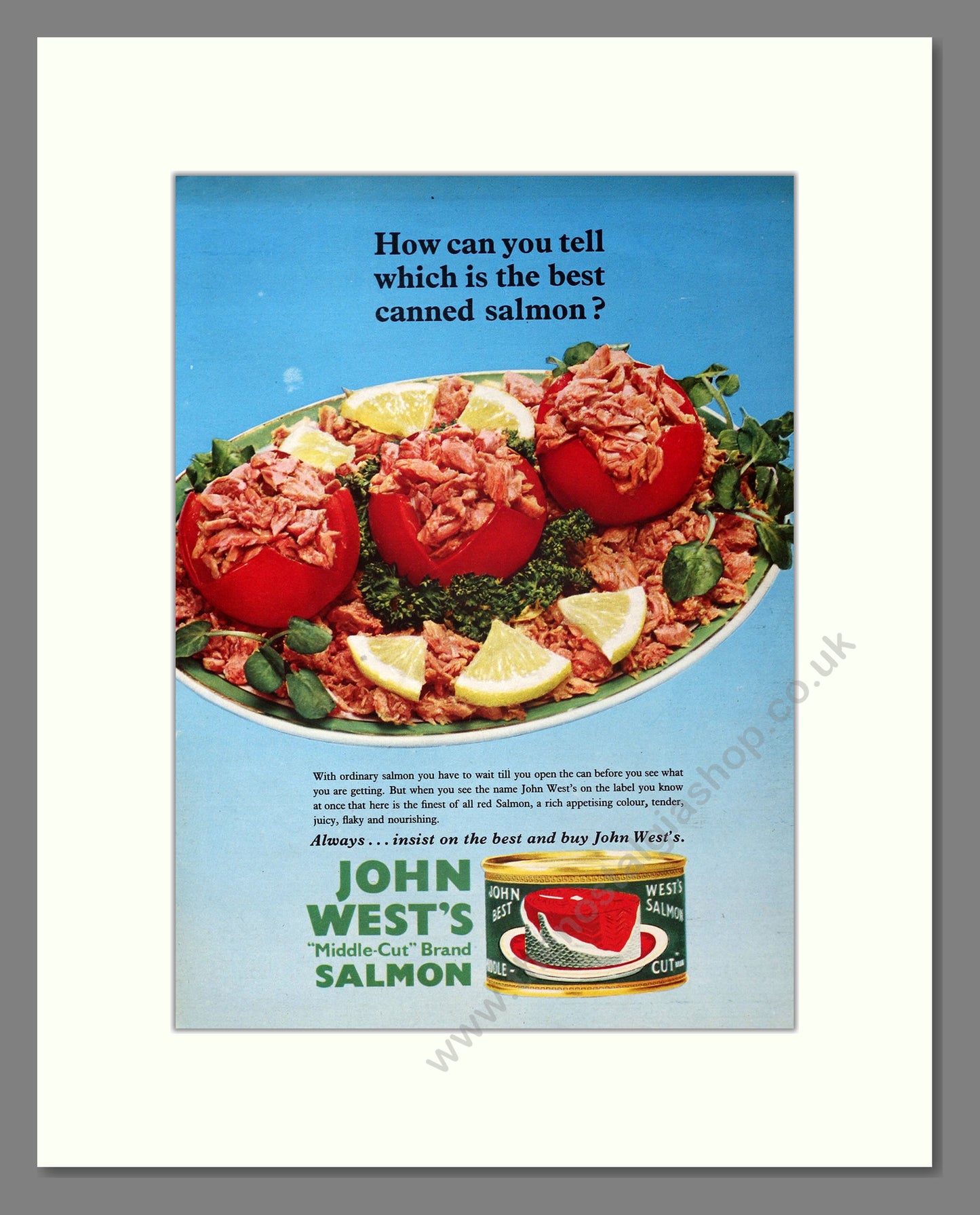 John West's Salmon. Original Advert 1964 (ref AD304051)
