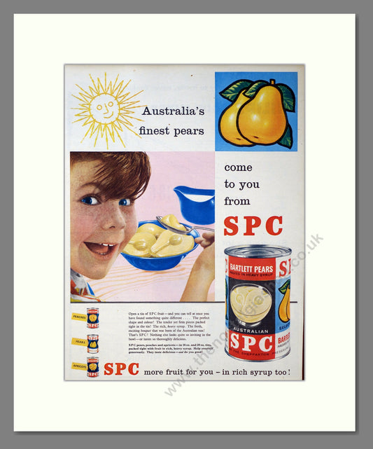 Australian Canned Pears. Vintage Advert 1959 (ref AD304085)