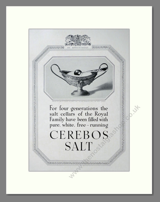 Cerebos Salt. Vintage Advert 1937 (ref AD304094)