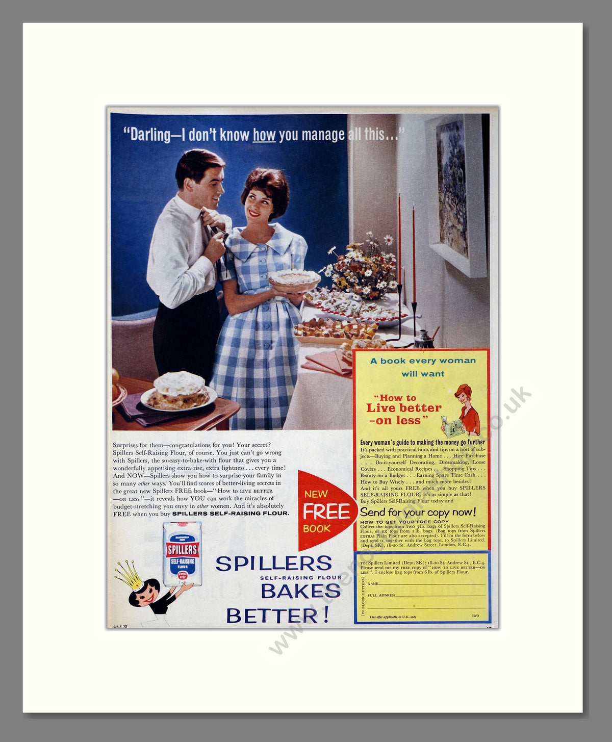 Spillers Self-Raising Flour. Vintage Advert 1960 (ref AD304095)