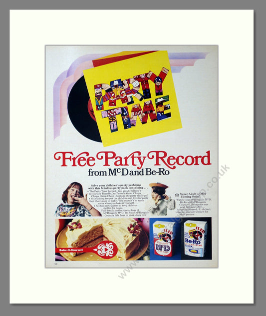 McDougall's and Be-Ro Flour Free Party Record. Vintage Advert 1972 (ref AD304100)