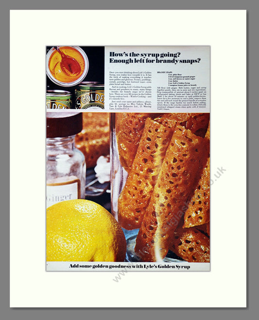 Lyle's Golden Syrup. Vintage Original Advert 1968 (ref AD304140)