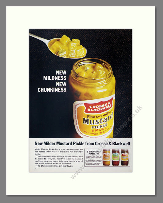 Crosse & Blackwell Mustard Pickle. Vintage Original Advert 1967 (ref AD304141)