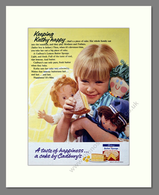 Cadbury's Lemon Butter Sponge. Vintage Original Advert 1966 (ref AD304150)