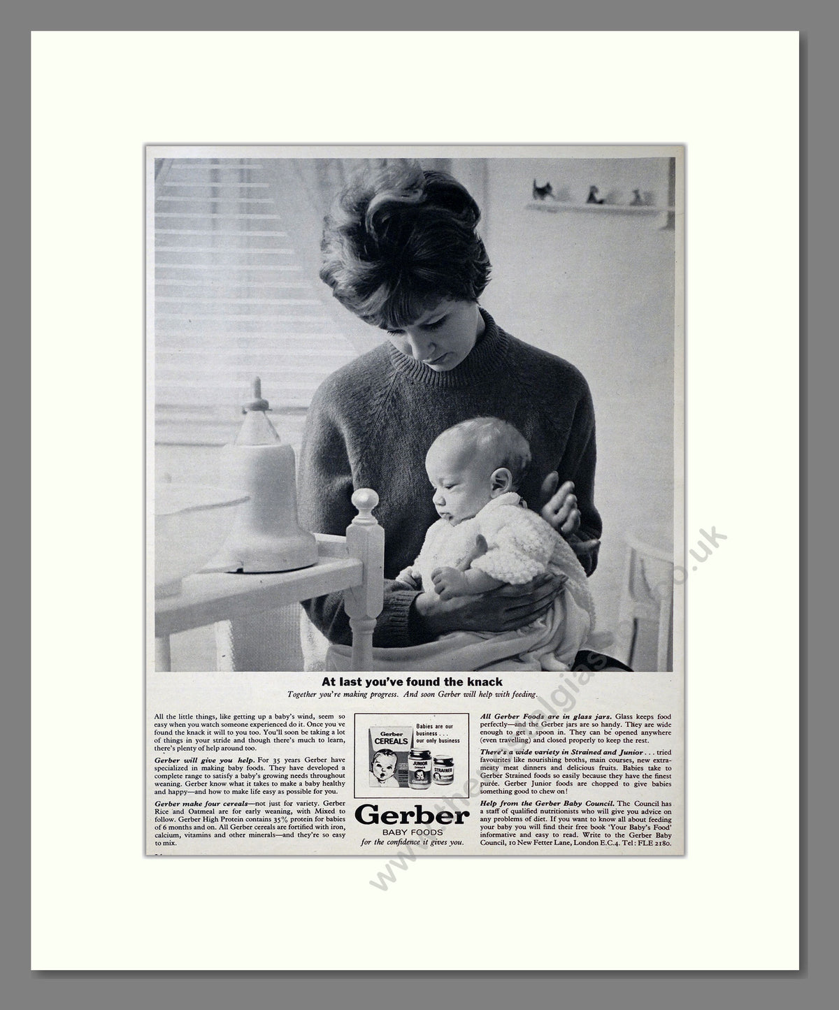 Gerber Baby Foods. Vintage Original Advert 1966 (ref AD304152)