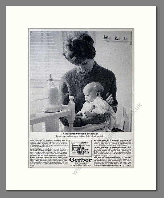 Gerber Baby Foods. Vintage Original Advert 1966 (ref AD304152)