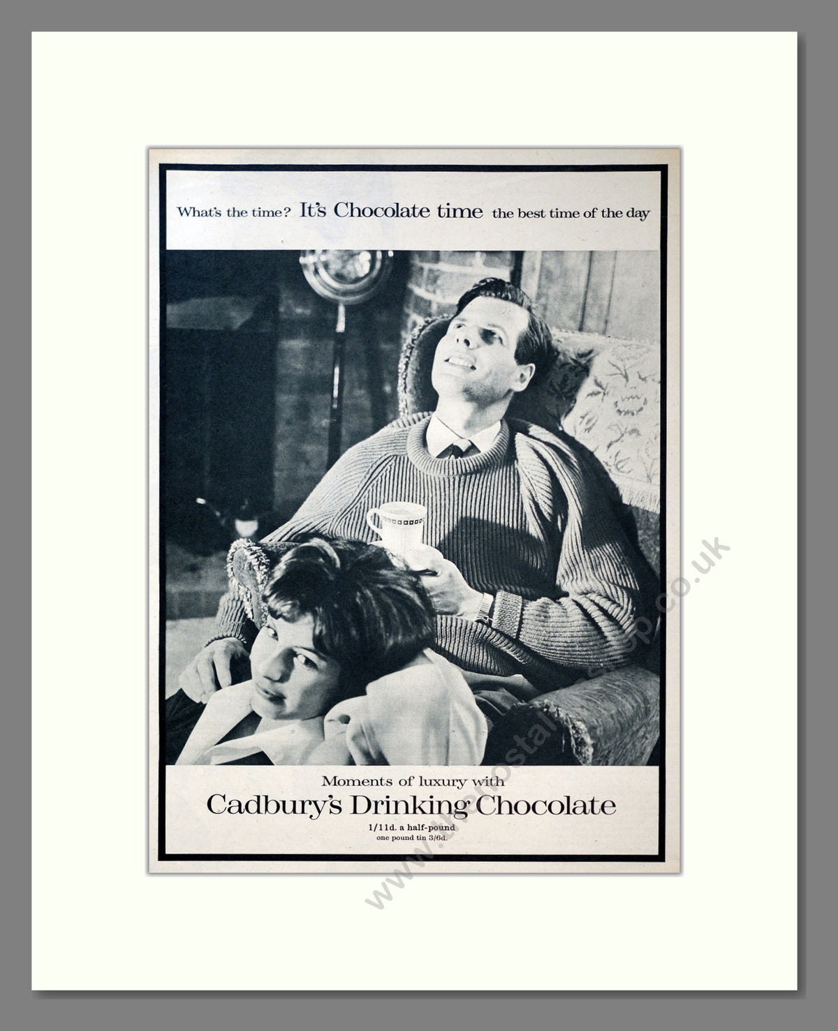 Cadbury's Drinking Chocolate. Vintage Original Advert 1960 (ref AD304156)