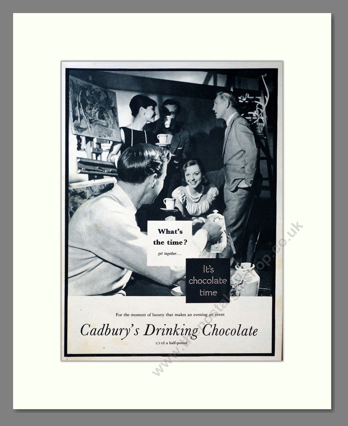 Cadbury's Drinking Chocolate. Vintage Original Advert 1958 (ref AD304157)