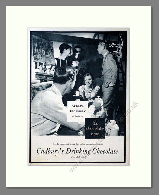 Cadbury's Drinking Chocolate. Vintage Original Advert 1958 (ref AD304157)