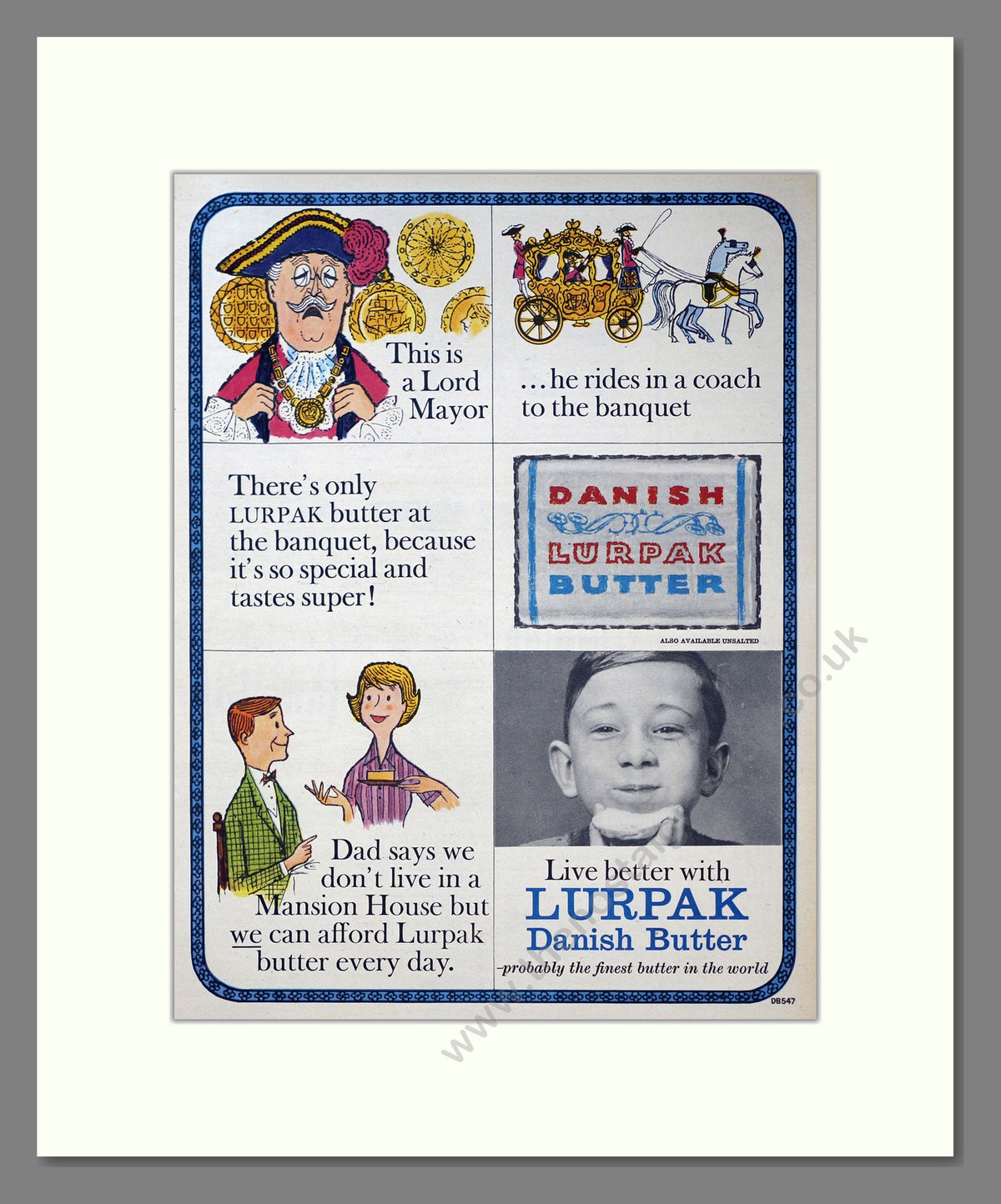 Lurpak Butter. Vintage Original Advert 1964 (ref AD304161)