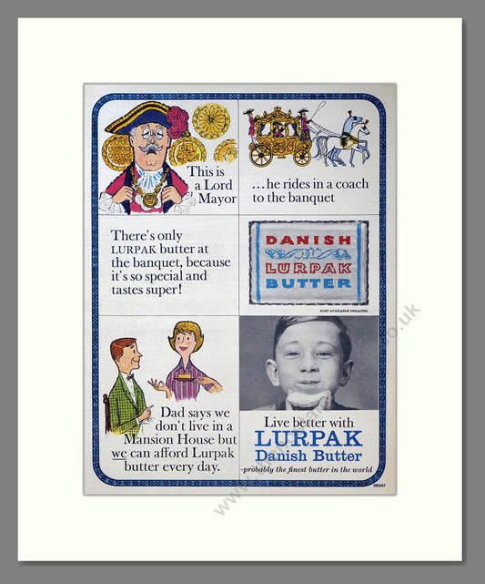 Lurpak Butter. Vintage Original Advert 1964 (ref AD304161)
