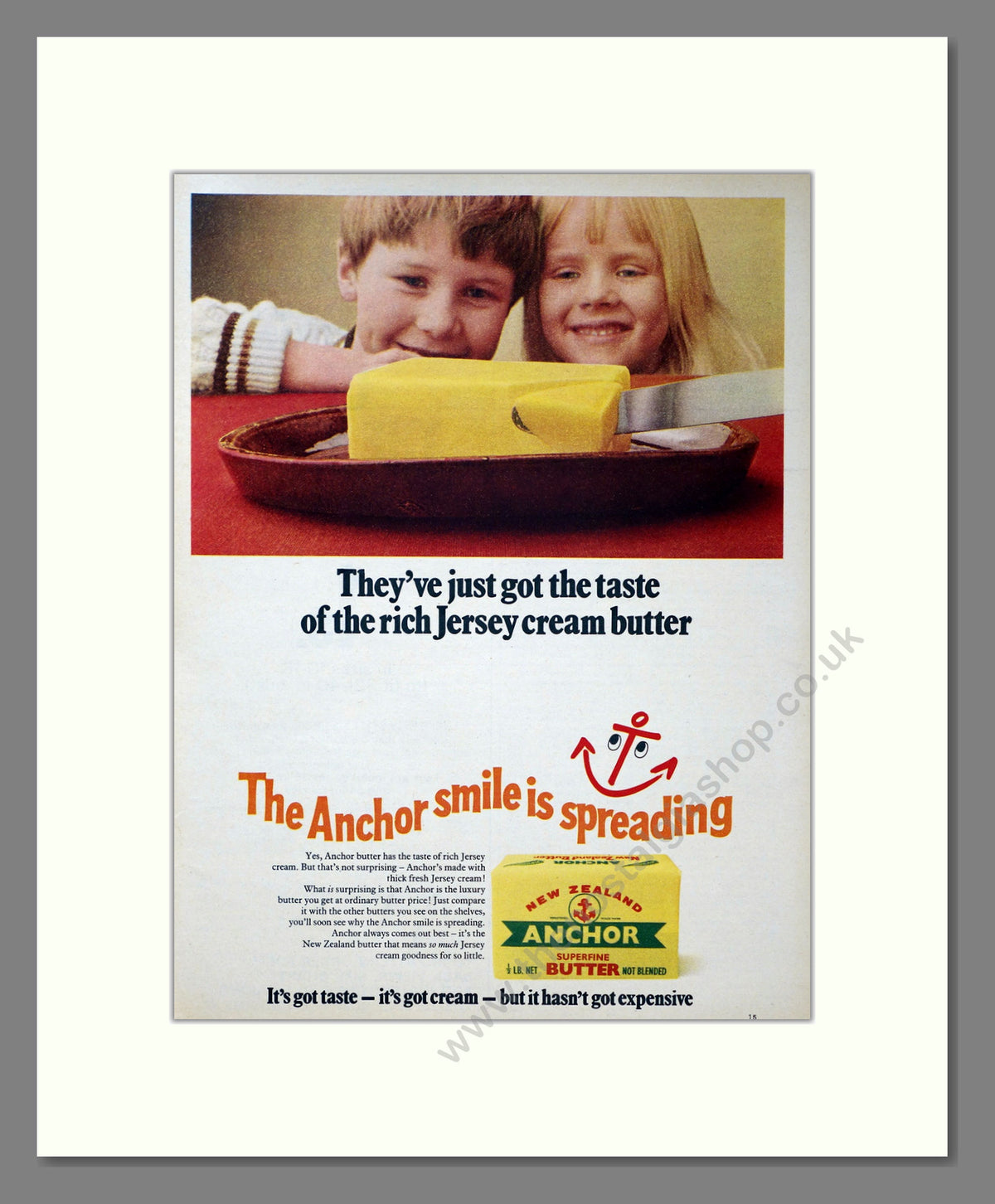 Anchor New Zealand Butter. Vintage Original Advert 1968 (ref AD304164)
