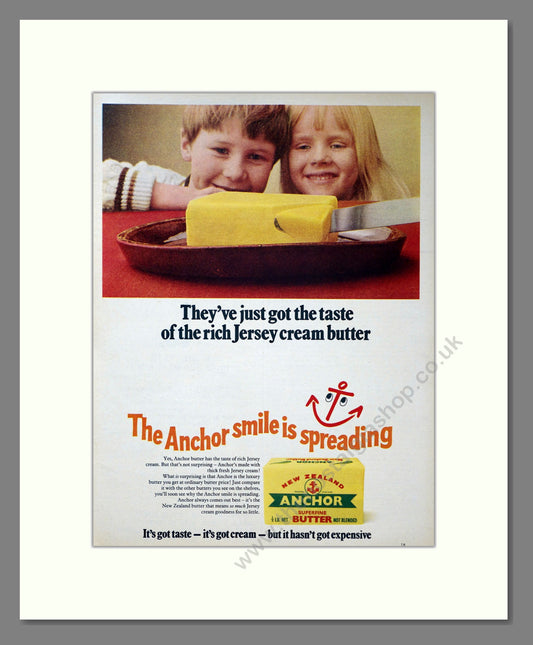 Anchor New Zealand Butter. Vintage Original Advert 1968 (ref AD304164)