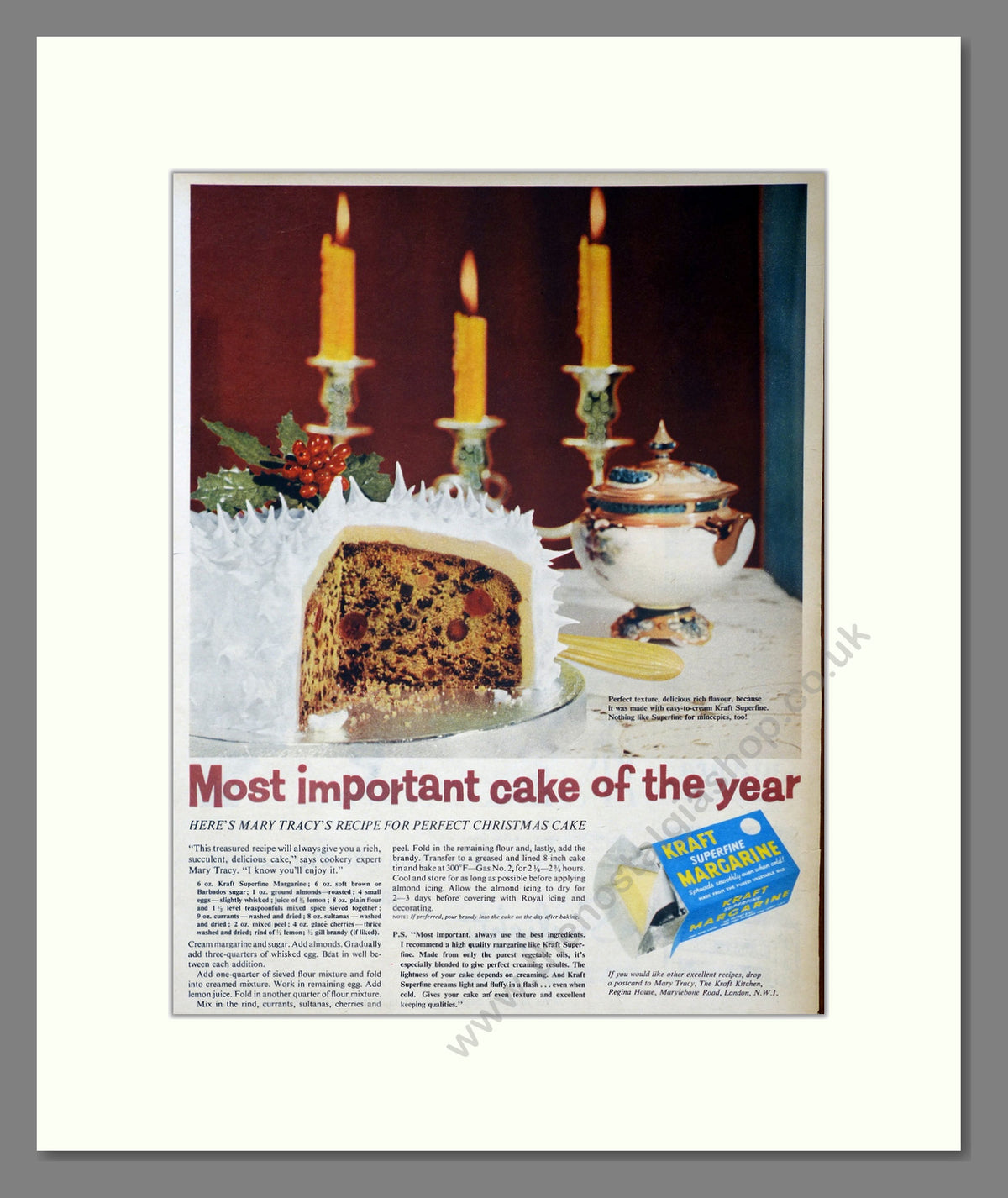 Kraft Margarine. Vintage Original Advert 1960 (ref AD304167)