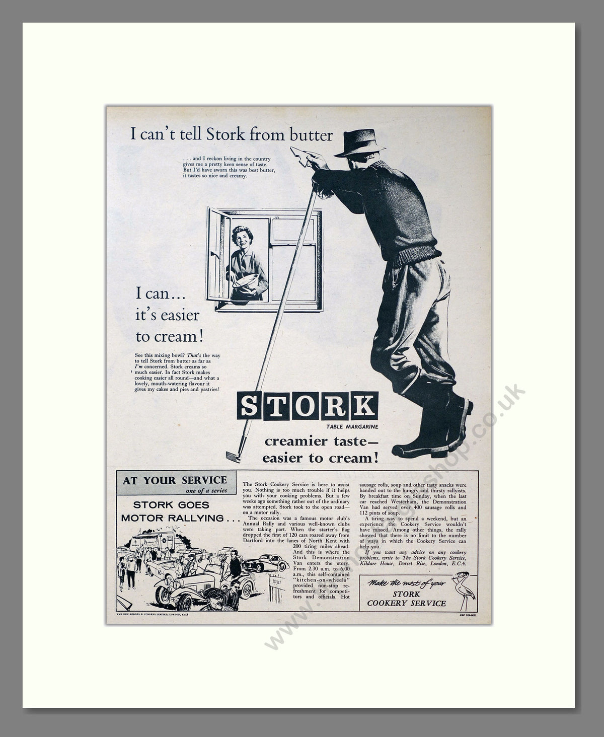 Stork Margarine. Vintage Original Advert 1960 (ref AD304170)