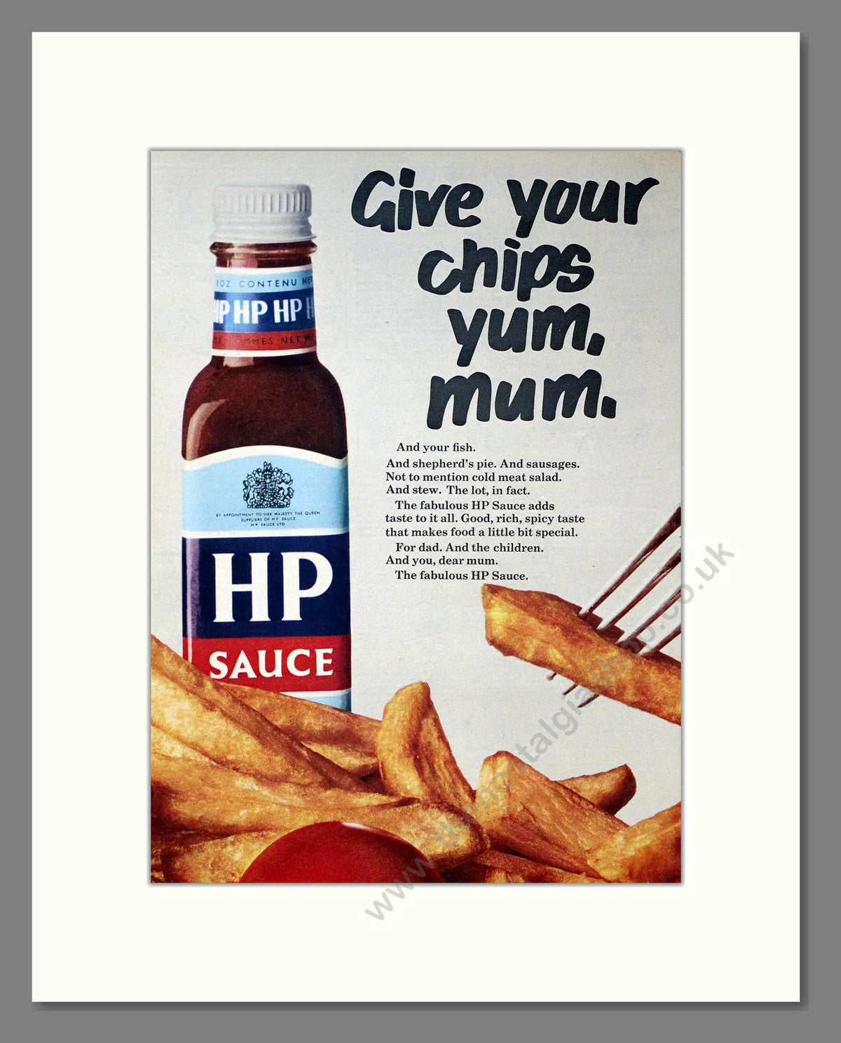 HP Sauce. Vintage Original Advert 1968 (ref AD304176)