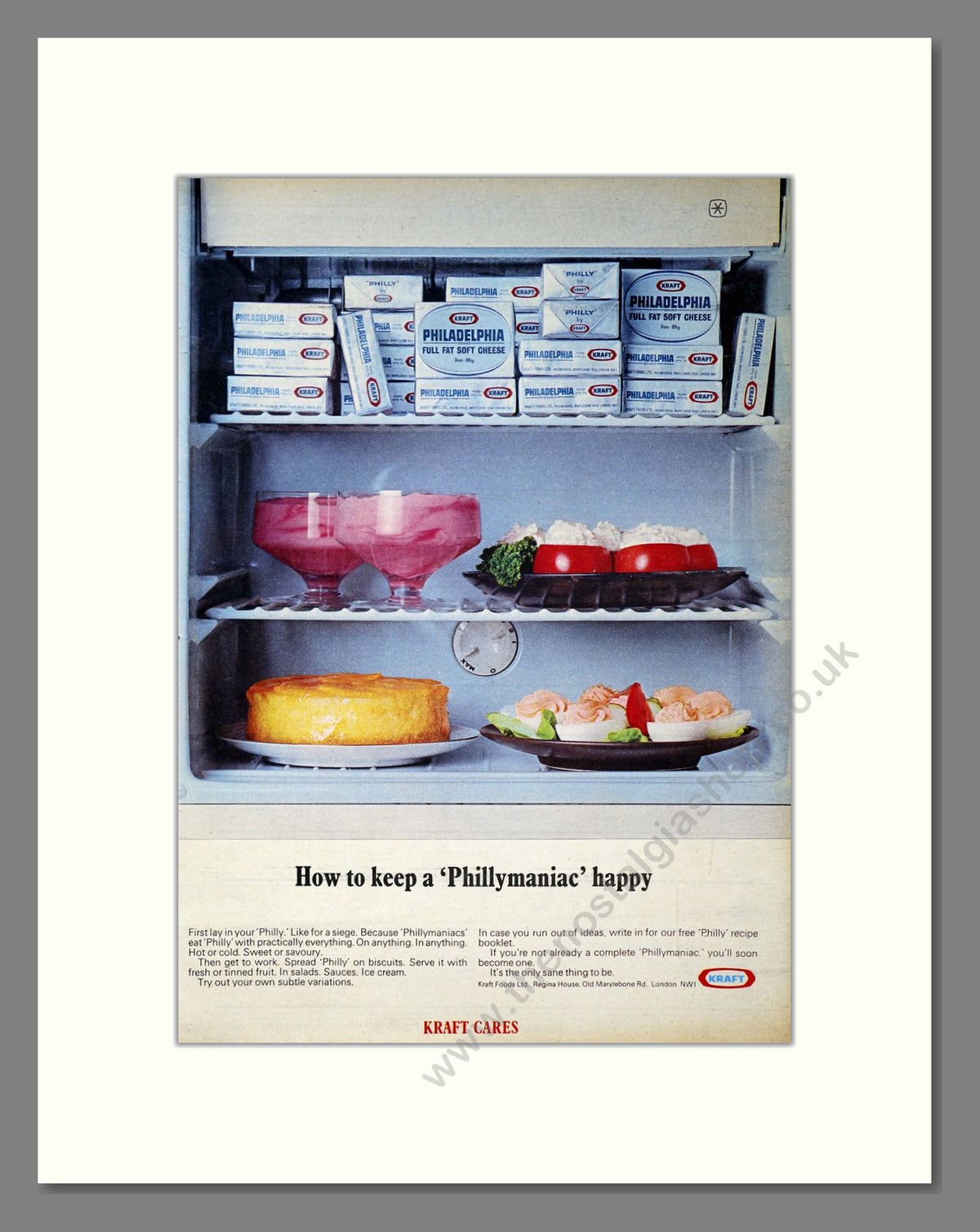 Kraft Slices Philadelphia. Vintage Original Advert 1968 (ref AD304177)