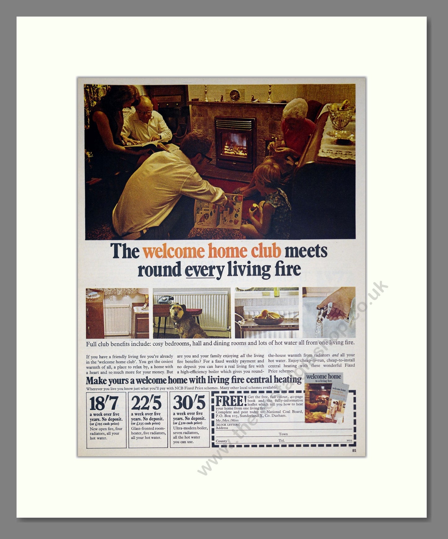 Welcome Home Club meets round a Real Fire. Original Advert 1968 (ref AD304065)