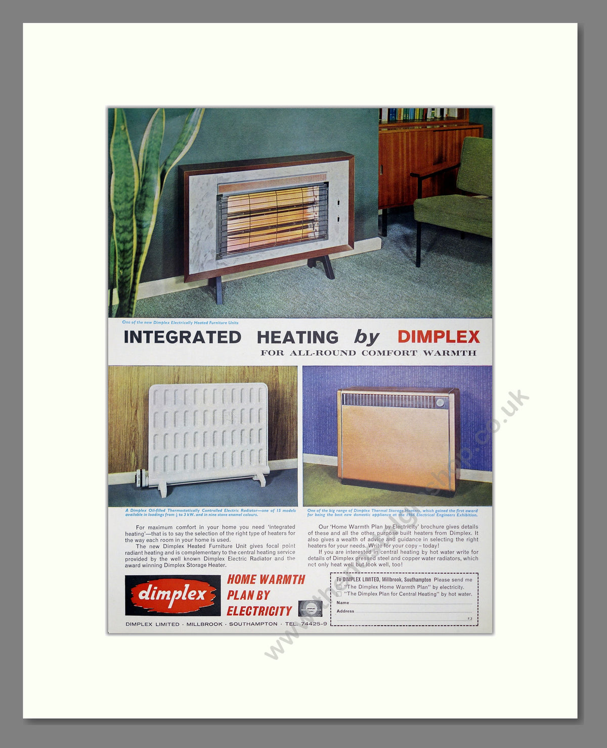 Dimplex Integrated Heating. Original Advert 1964 (ref AD304068)