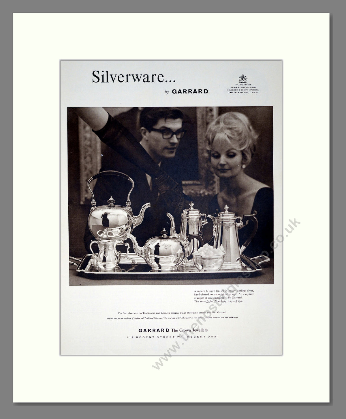 Garrard Silverware Tea Set. Original Advert 1962 (ref AD304109)