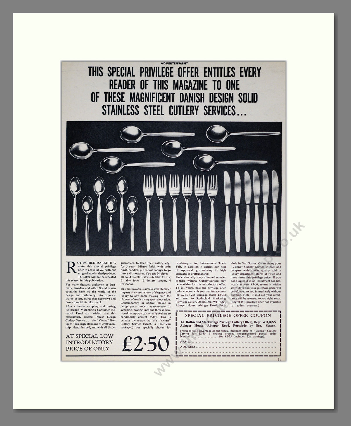 Danish Stainless Steel Cutlery Set. Original Advert 1973 (ref AD304112)