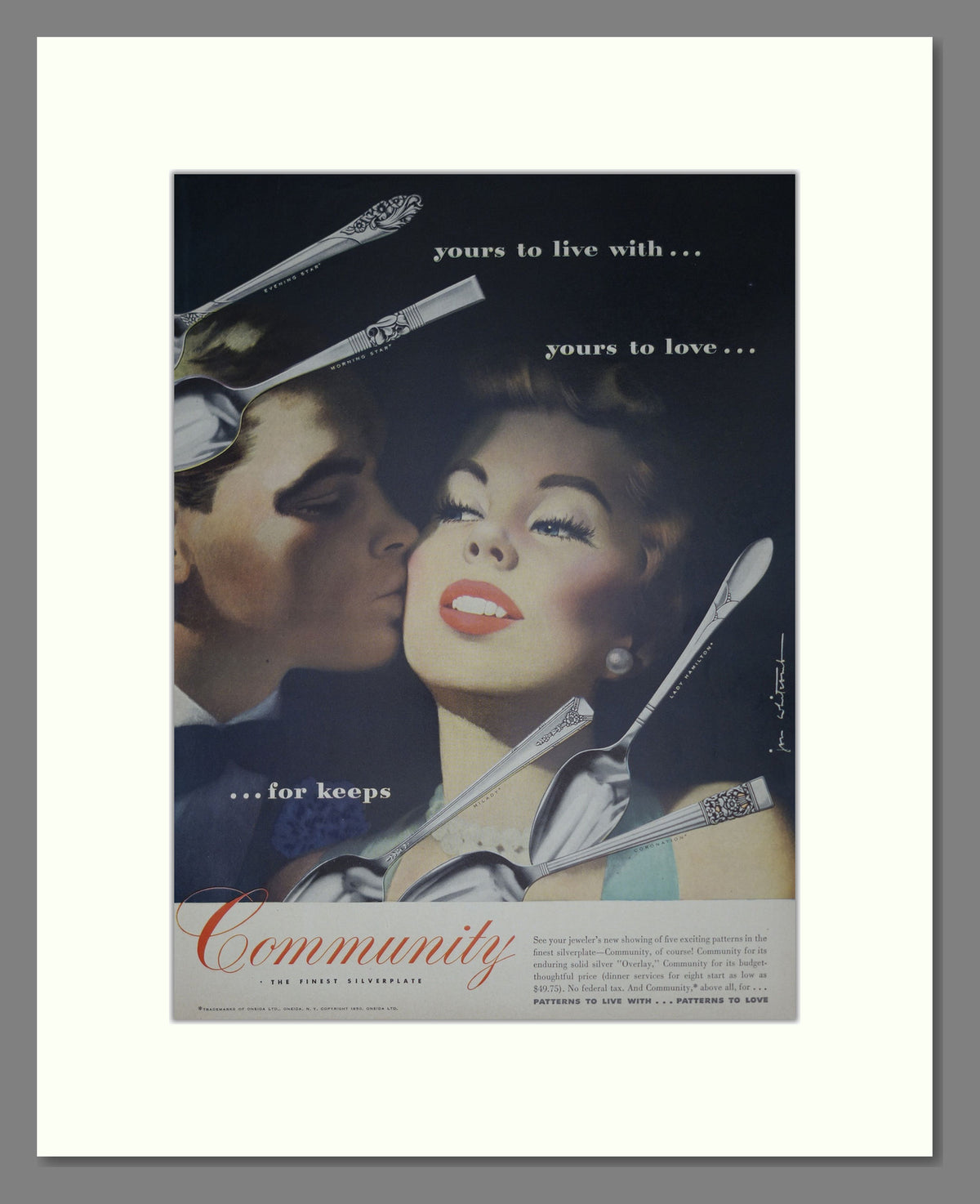 Community Silverplate Cutlery. Original Advert 1950 (ref AD304122)