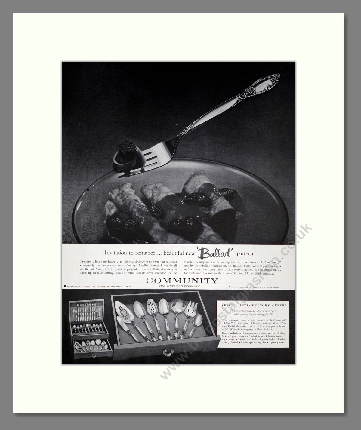 Community Silverplate Cutlery. Original Advert 1957 (ref AD304125)