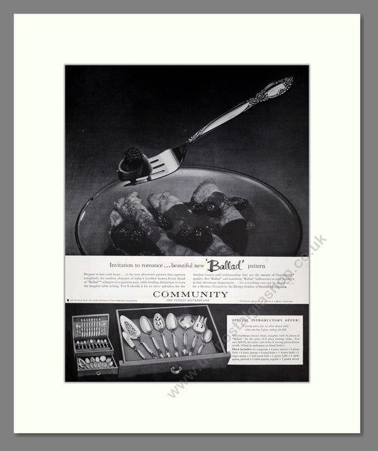 Community Silverplate Cutlery. Original Advert 1957 (ref AD304125)