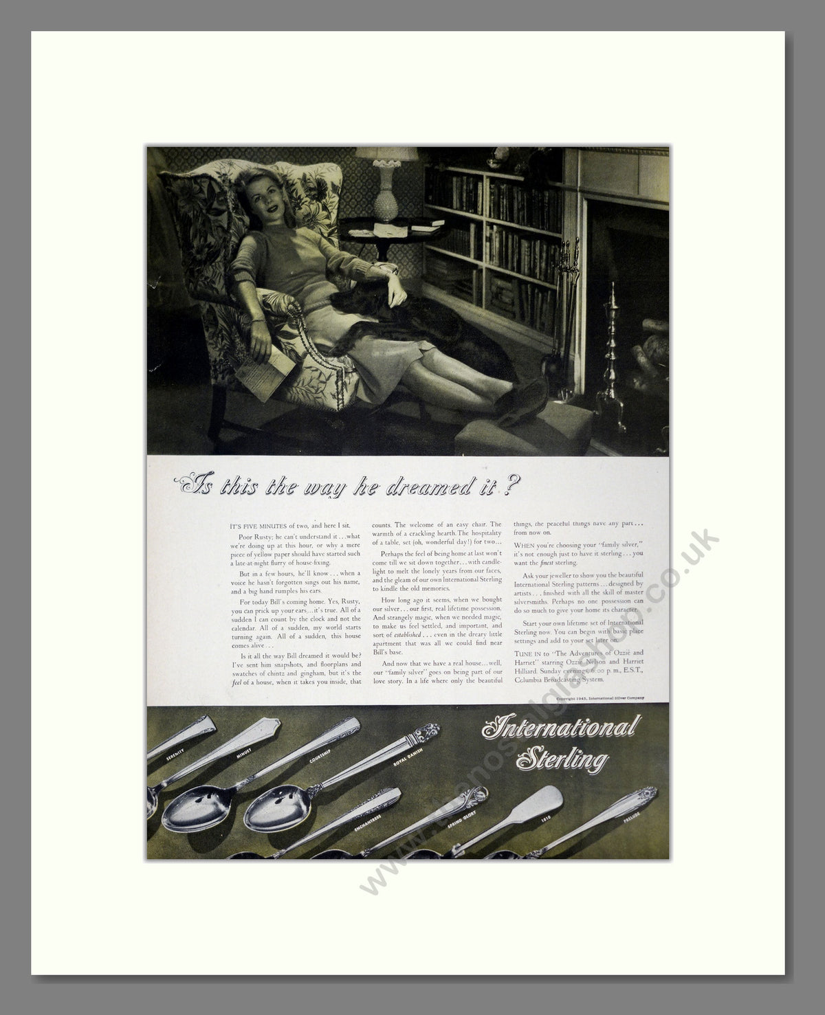 International Sterling Cutlery. Original Advert 1945 (ref AD304126)
