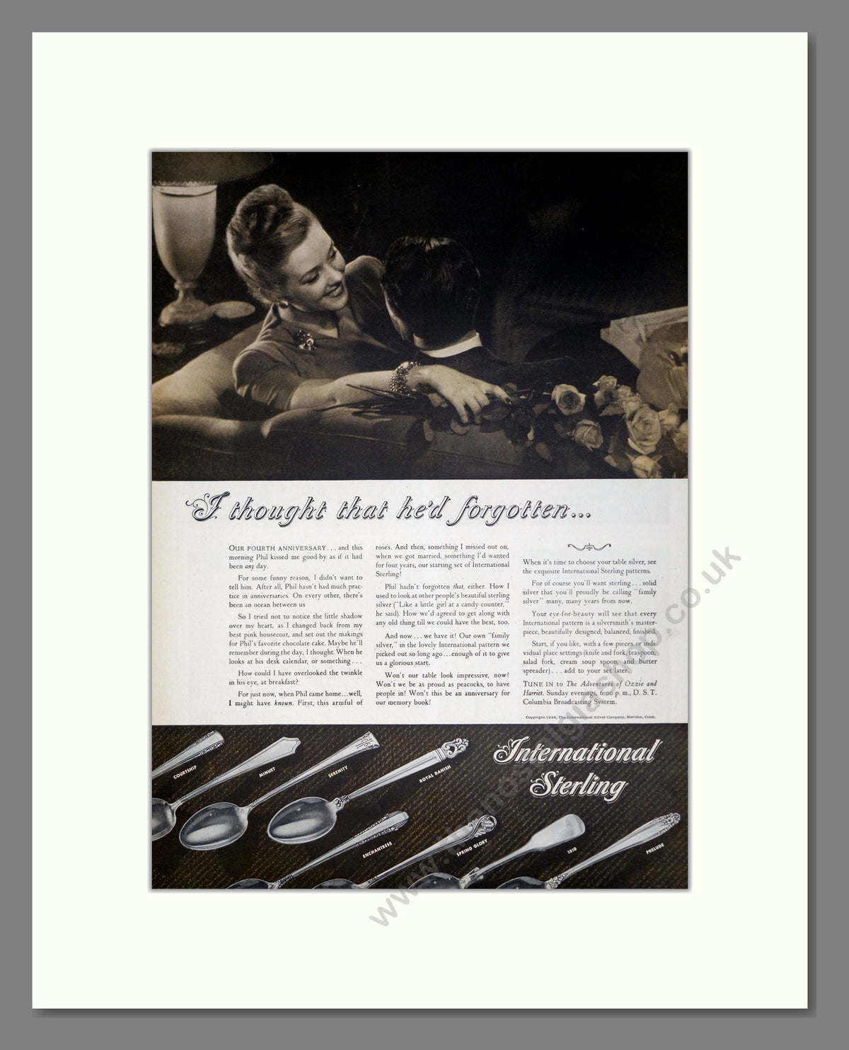 International Sterling Cutlery. Original Advert 1946 (ref AD304127)