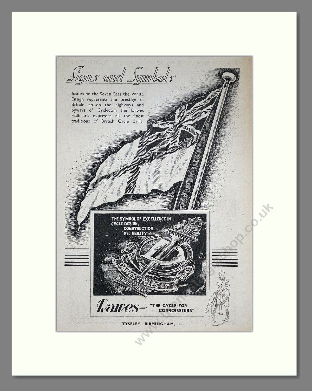 Dawes Cycles. Original Advert 1945 (ref AD68865)