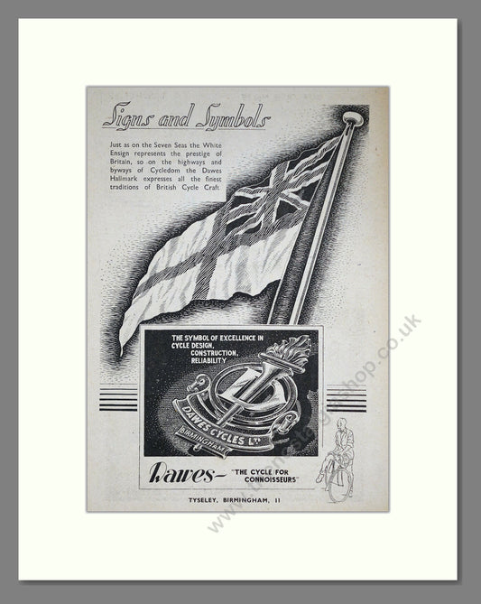 Dawes Cycles. Original Advert 1945 (ref AD68865)