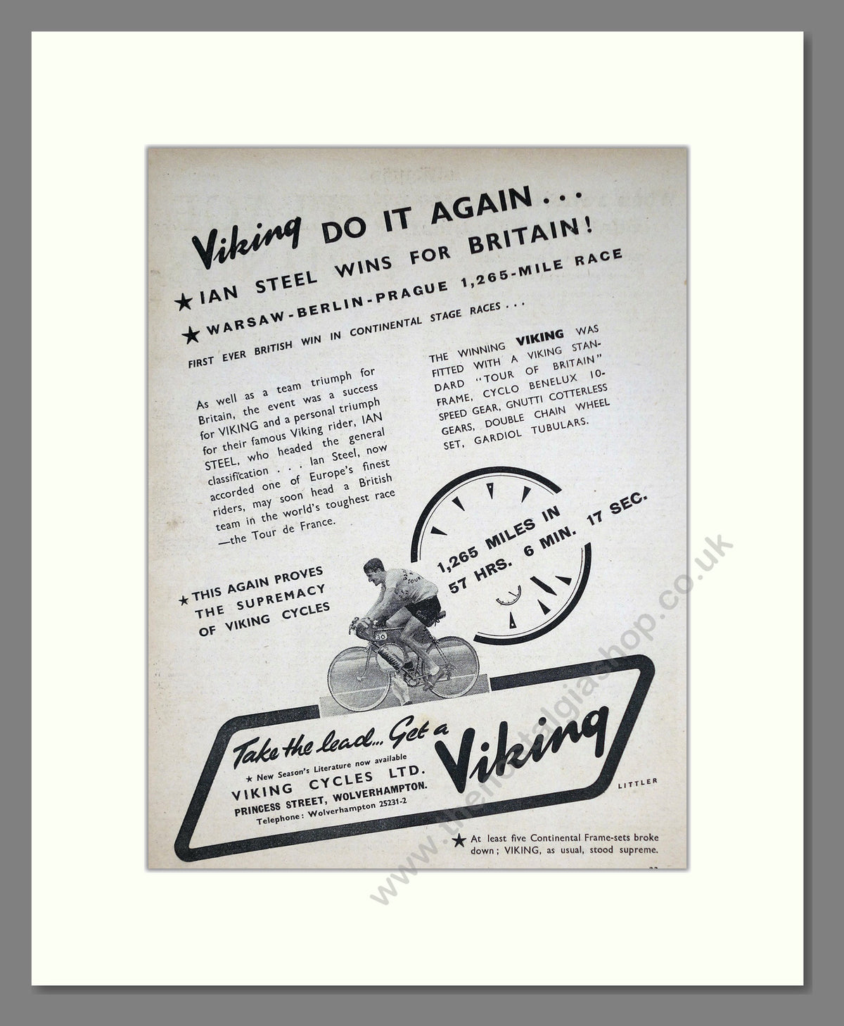 Viking Cycles. Original Advert 1952 (ref AD68870)