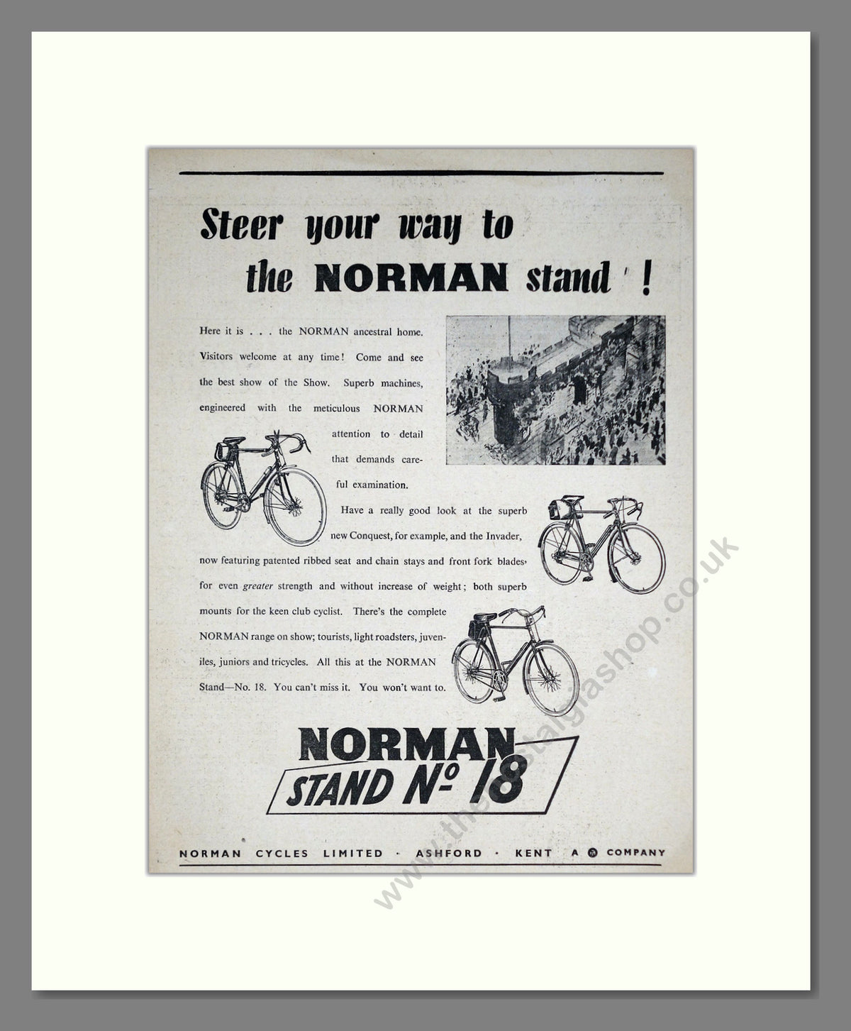 Norman Cycles. Original Advert 1952 (ref AD68880)