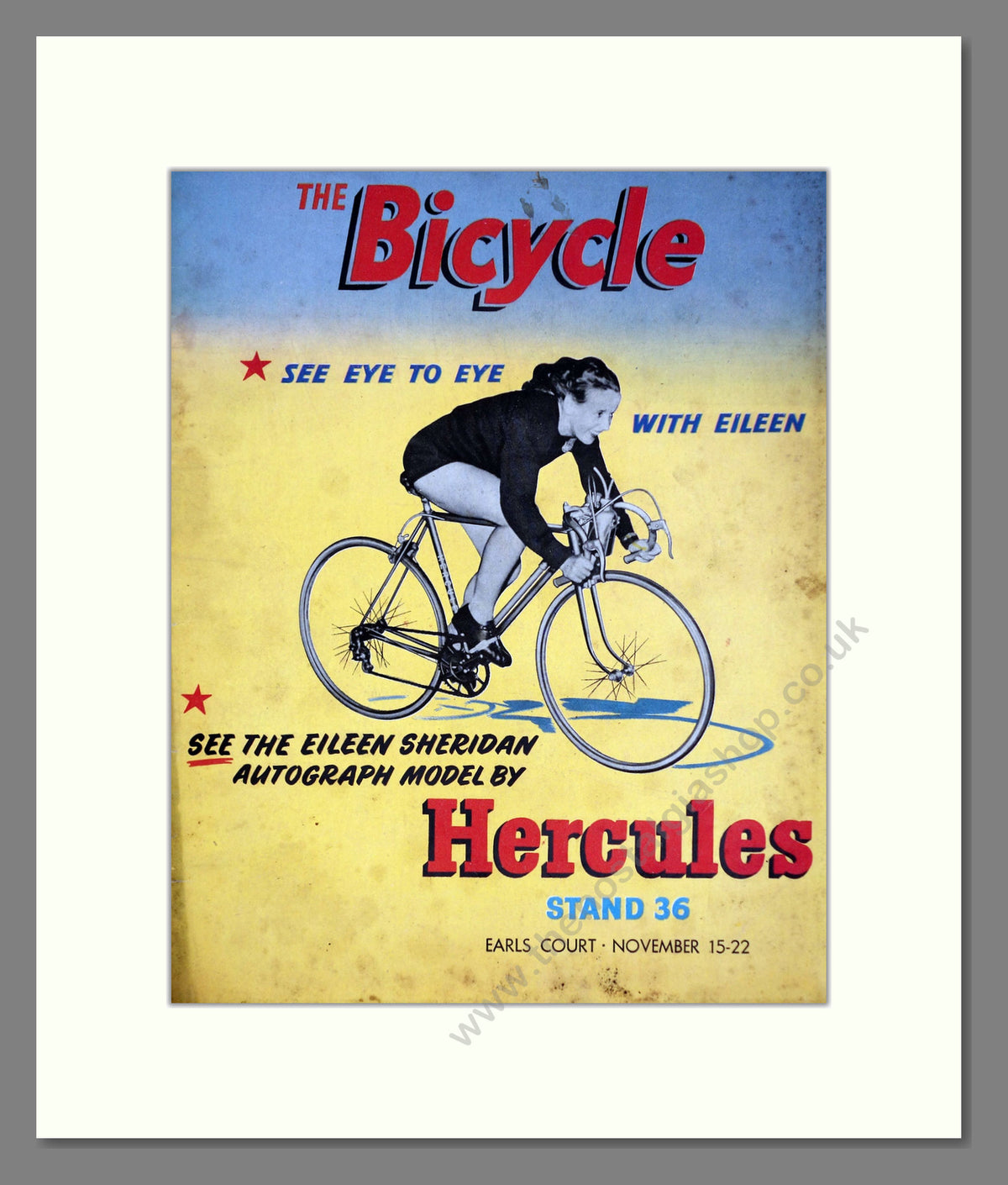 Hercules Cycles with Eileen Sheridan. Original Advert 1952 (ref AD68918)