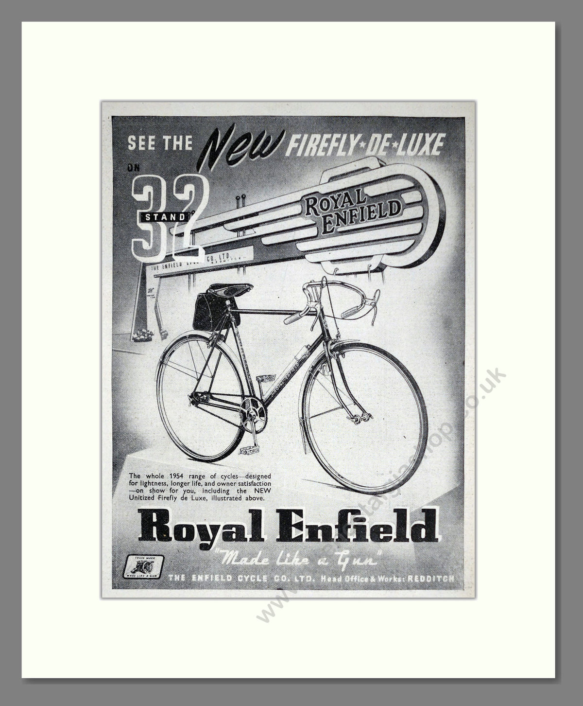 Royal Enfield Firefly De Luxe Cycle. Original Advert 1953 (ref AD68939)