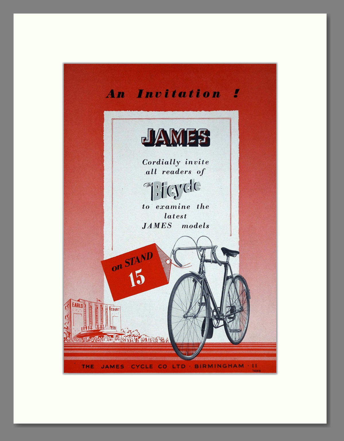 James Cycle Range at Earls Court. Original Advert 1953 (ref AD69012)