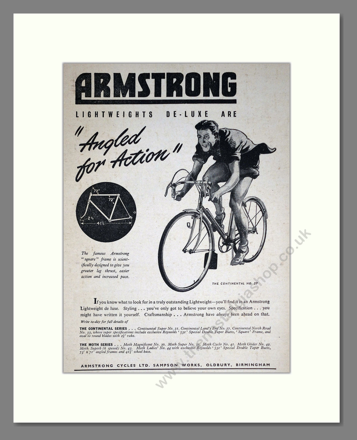 Armstrong Cycles. Original Advert 1952 (ref AD69027)