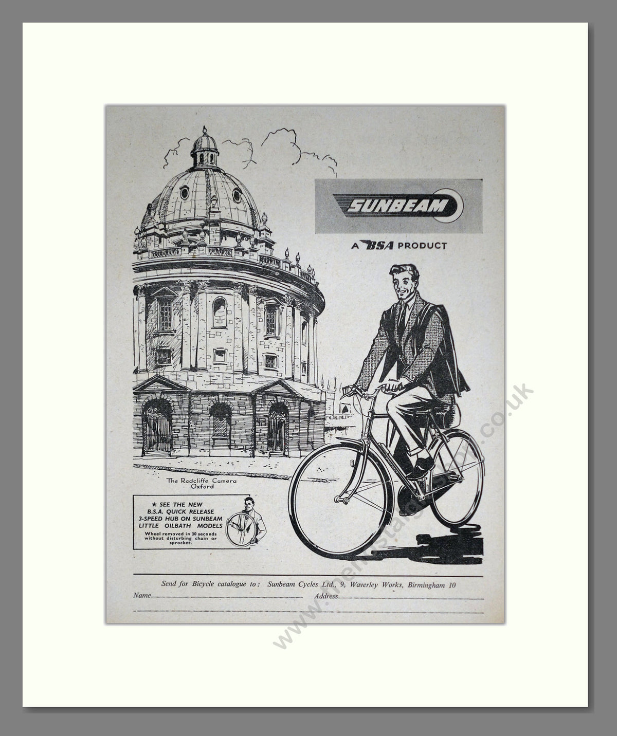 Sunbeam Cycles. Original Advert 1954 (ref AD69073)
