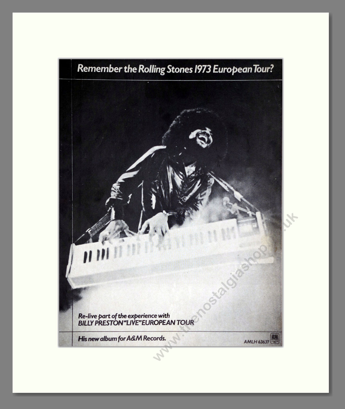 Billy Preston Live European Tour. 1975 Original Advert (ref AD68963)