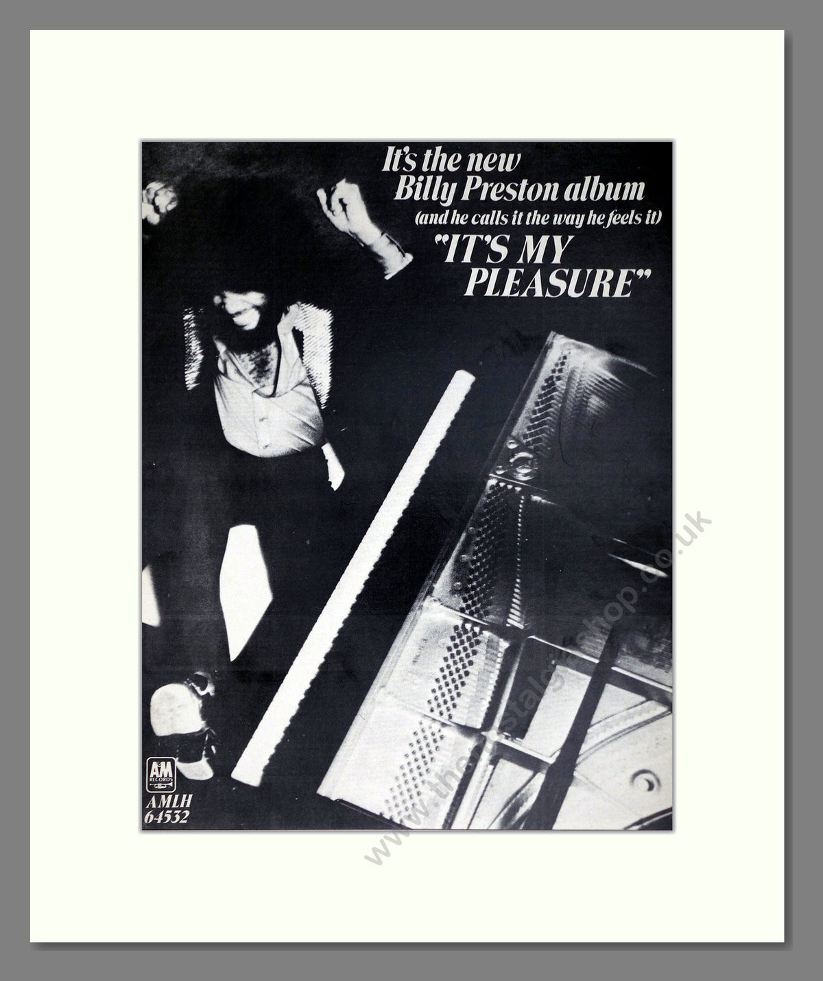 Billy Preston It's My Pleasure. 1975 Original Advert (ref AD68964)