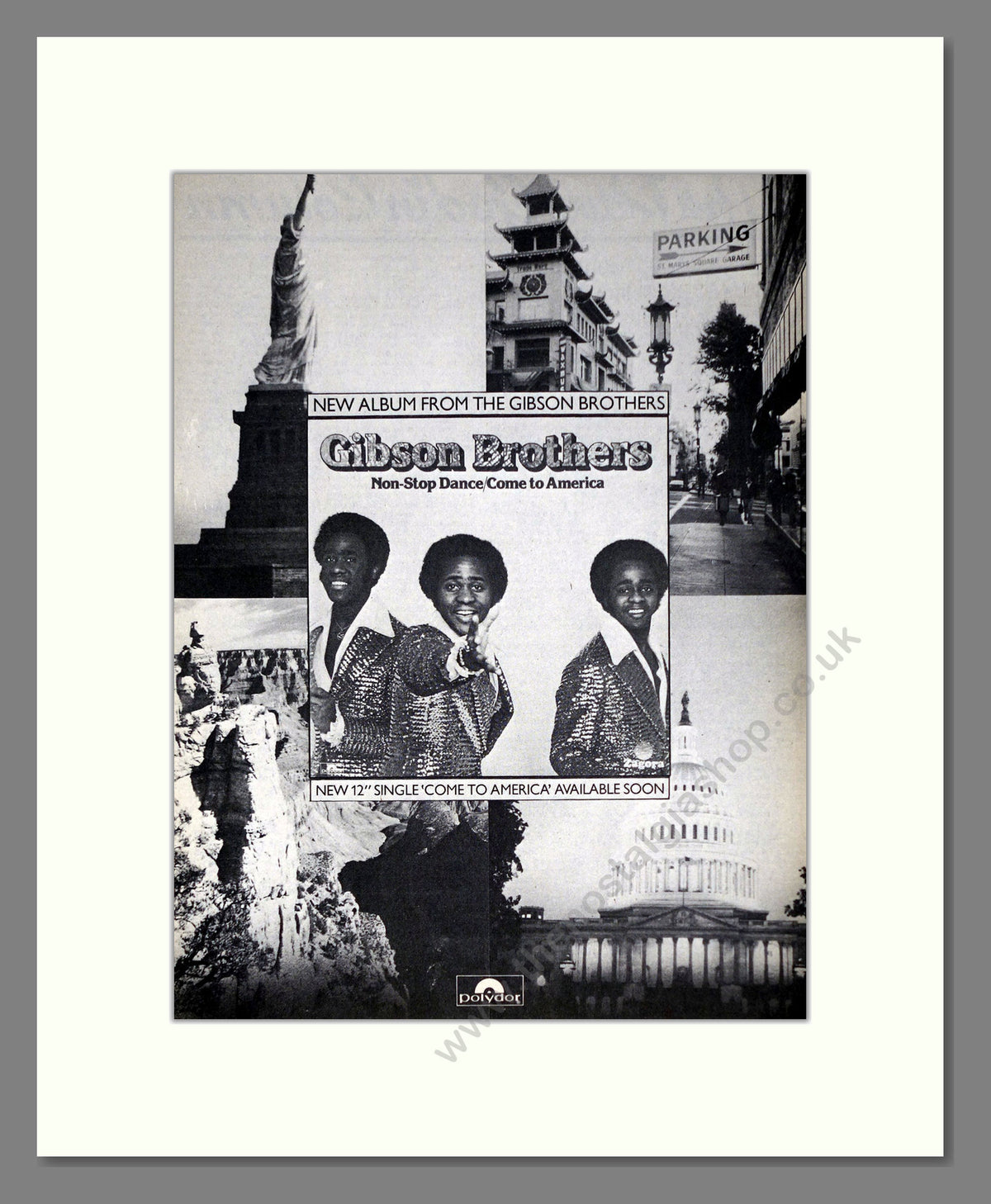 Gibson Brothers Come To America. 1977 Original Advert (ref AD68988)