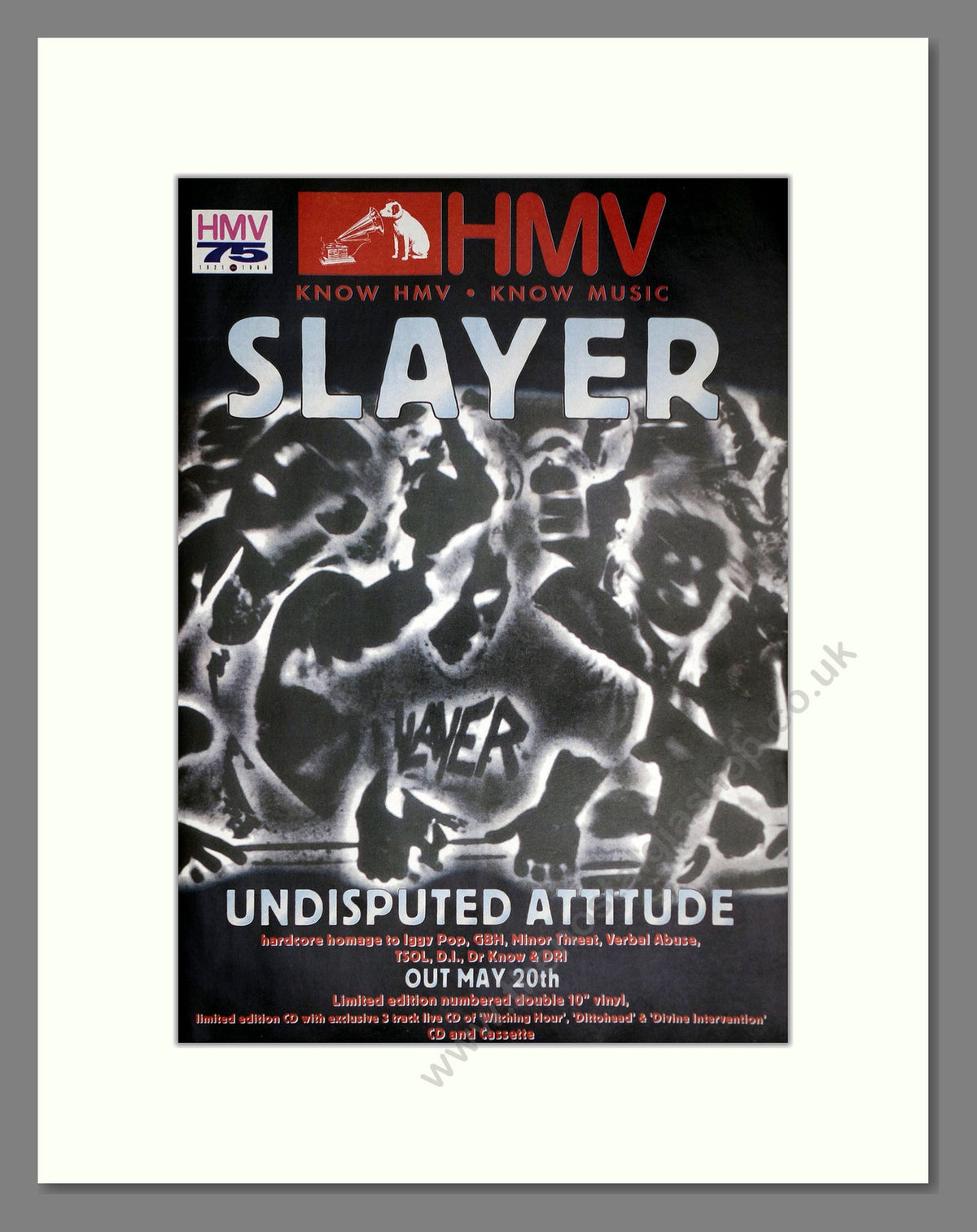 Slayer Undisputed Attitude. Vintage Advert 1996 (ref AD68966)