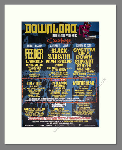 Download Festival 2005. Vintage Double Advert 2005 (ref AD68974)